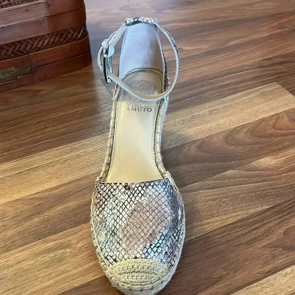 Snake print wedges